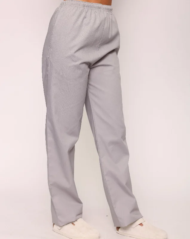 Howser Casey Unisex Smart Scrub Trousers - Grey Trousers Silk Elegant