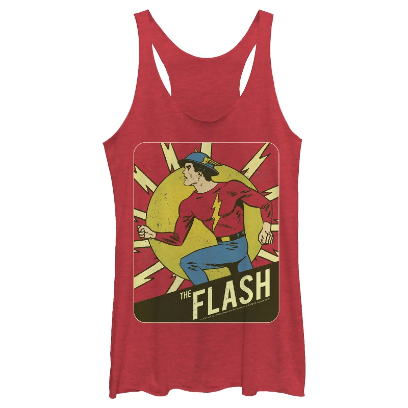 Women's Justice League Flash Vintage Frame Racerback Tank Top stylish tank top