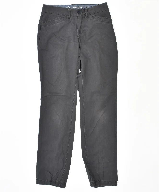 EDDIE BAUER Womens Slim Casual Trousers W28 L32 Grey Cotton Trousers Cargo pockets