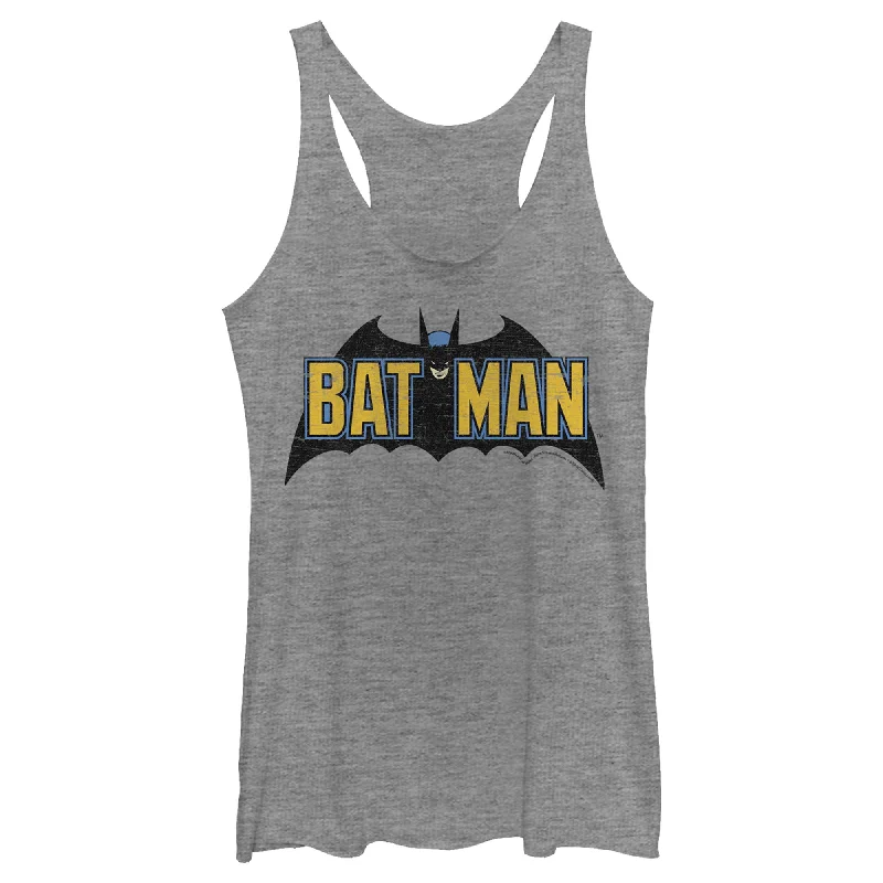 Women's Batman Caped Crusader Logo Racerback Tank Top open back tank