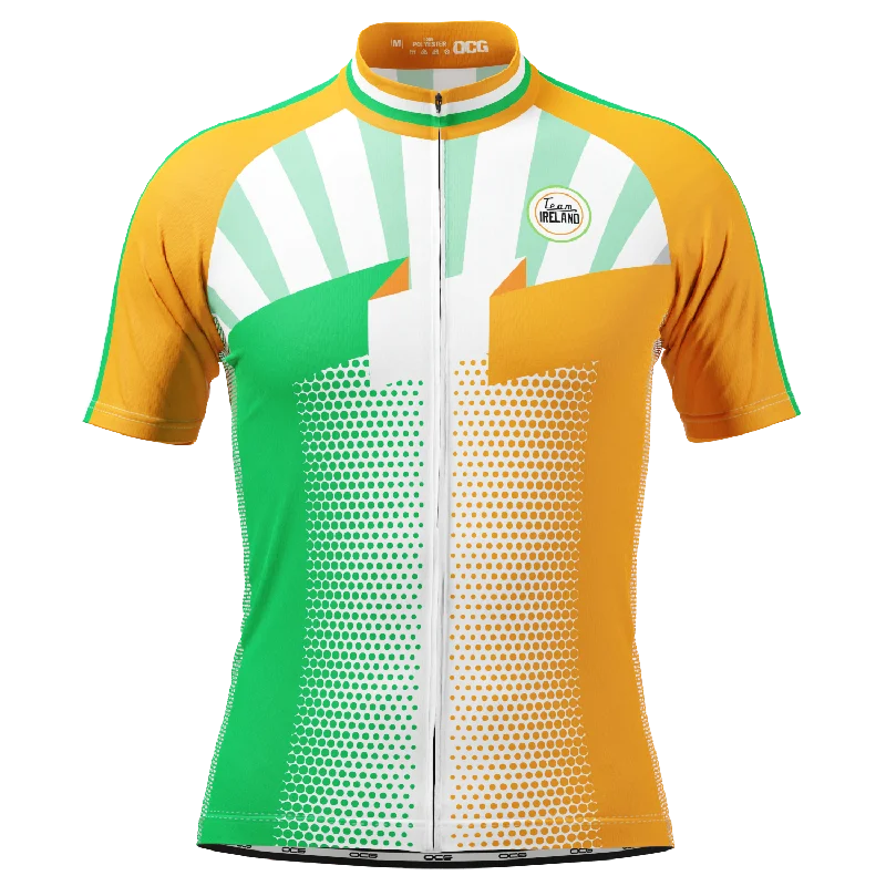 Men's World Countries Team Ireland Icon Short Sleeve Cycling Jersey One Shoulder Jersey Shirt