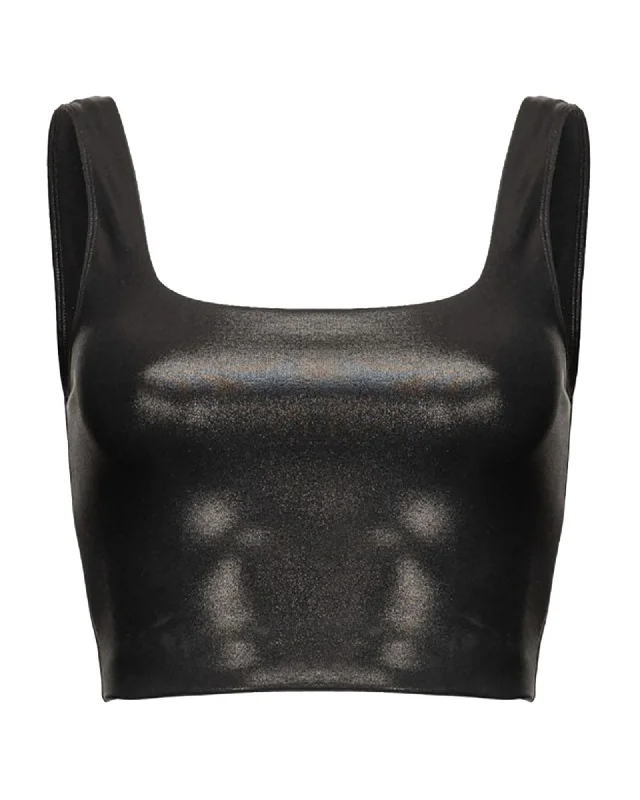 PINKO  Love Me Crop Top Black Anti-Pilling Machine Wash Handmade