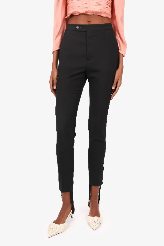 Saint Laurent Black Virgin Wool Stir-Up Trousers Size 36 Trousers luxurious premium