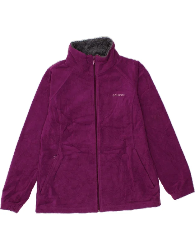 COLUMBIA Womens Omni-Heat Fleece Jacket UK 16 Large Purple Polyester Rayon Jacket Velvet Jacket Corduroy Jacket