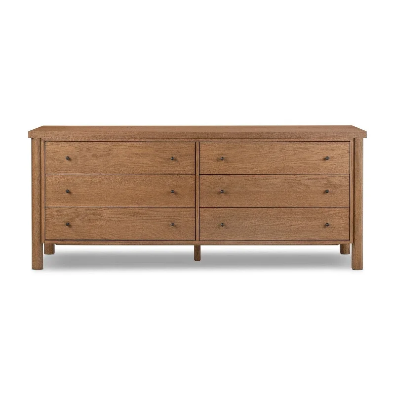 Nola 6 Drawer Dresser - Amber Oak Tunics Brand named