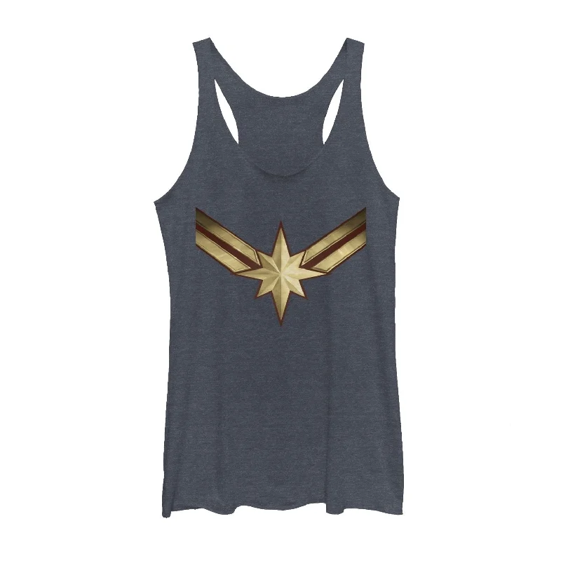 Women's Marvel Captain Marvel Star Symbol Costume Racerback Tank Top slim fit tank