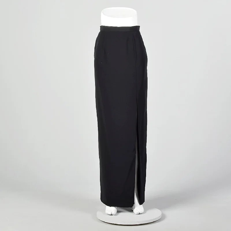 Oleg Cassini Black Tie Long Formal Pencil Skirt wool skirt warm