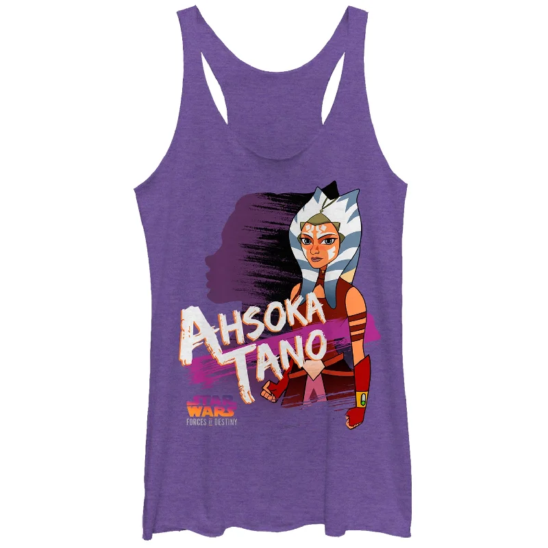 Women's Star Wars: Forces of Destiny Ahsoka Shadow Racerback Tank Top soft pink tank