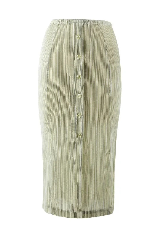 ARIS GREEN MIDI SKIRT lightweight skirt design