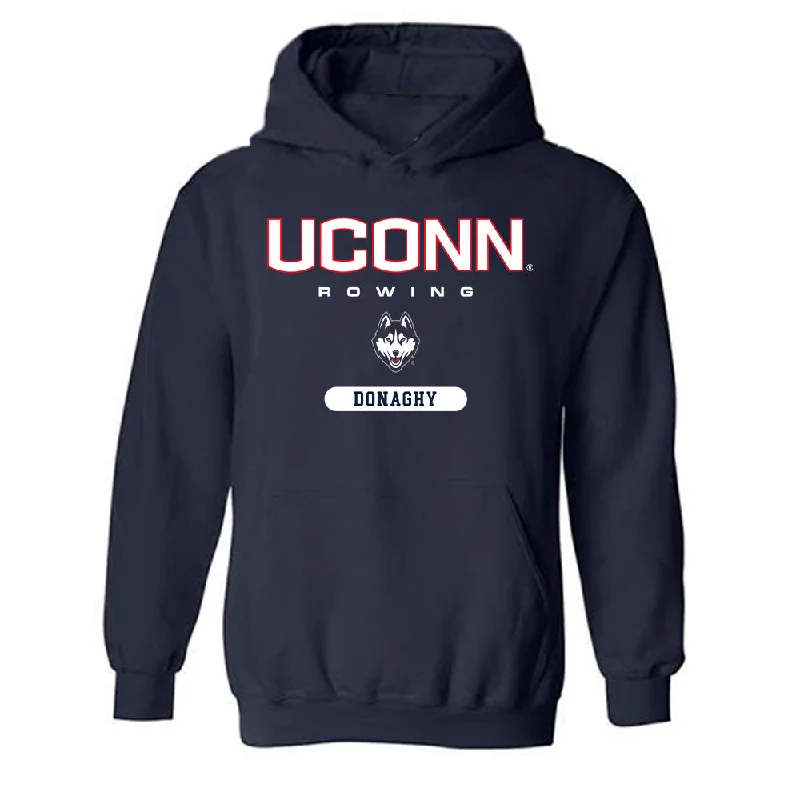 UConn - NCAA Women's Rowing : Megan Donaghy - Classic Shersey Hooded Sweatshirt Hoodie with Belted Waist Structured Tailored