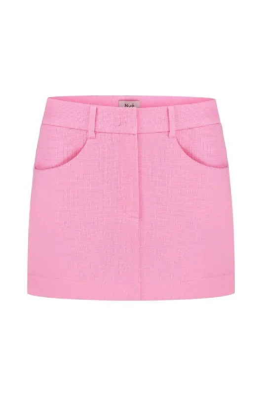 PINK WAFFLE LOW-RISE MINI SKIRT velvet skirt luxury