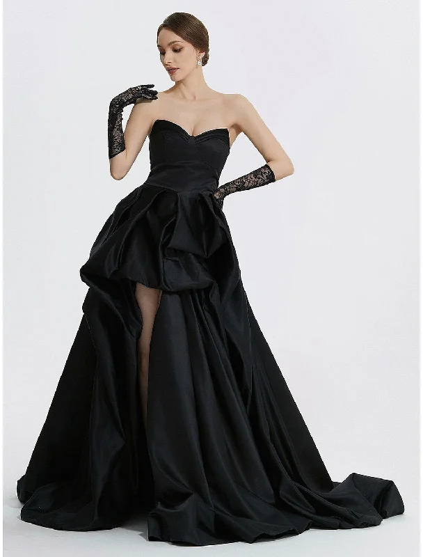 A-Line Evening Gown Vintage Dress Carnival Masquerade Sweep / Brush Train Sleeveless Sweetheart Satin with Ruched Slit Tunics Prom sequined A-Line Evening Gown Vintage Dress Carnival Masquerade Sweep / Brush Train Sleeveless Sweetheart Satin with Ruched Slit Tunics Prom sequined