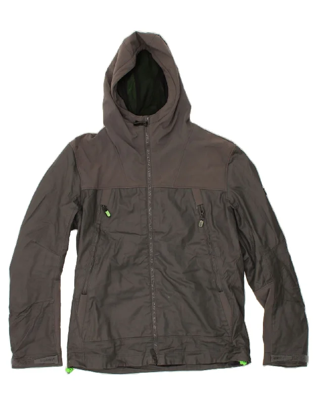 SUPERDRY Womens Windtrekker Windbreaker Jacket UK 18 XL Grey Colourblock Trench Coat Raincoat Waterproof Jacket