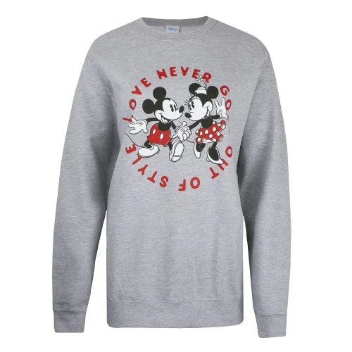 Disney Womens/Ladies Love Never Goes Out Of Style Crew Neck Sweatshirt Hoodie with Typography Text Message