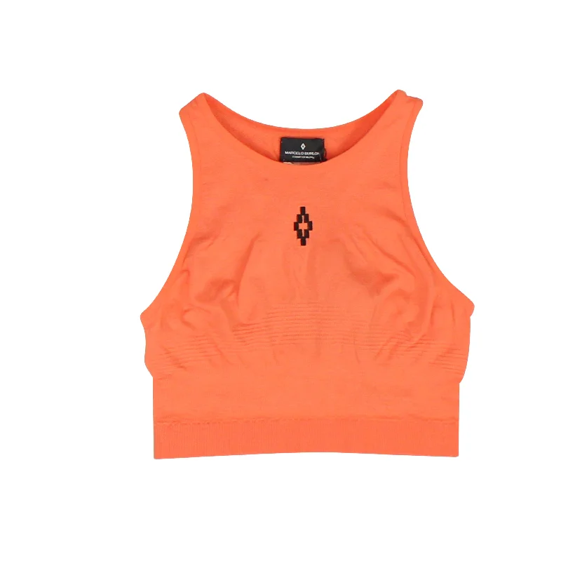 Marcelo Burlon Orange COUNTY SEAMLESS CROP TANK lightweight tank top