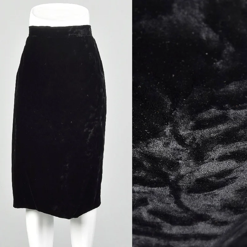 Large Gianfranco Ferre Black 1980s Velvet Pencil Skirt linen skirt natural