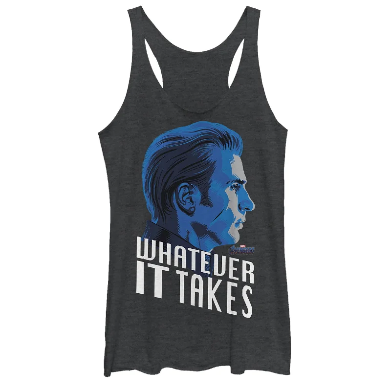 Women's Marvel Avengers: Endgame Whatever It Takes Captain America Racerback Tank Top sage tank top