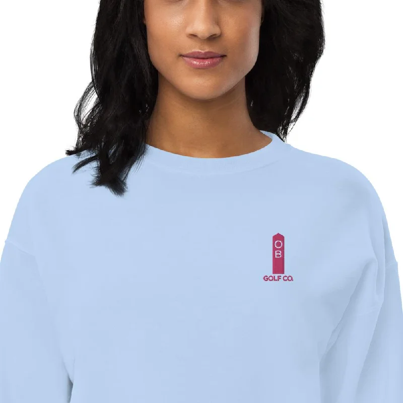 OB Stake Embroidered Fleece Sweatshirt Hoodie with Hem Fringe Bohemian Relaxed