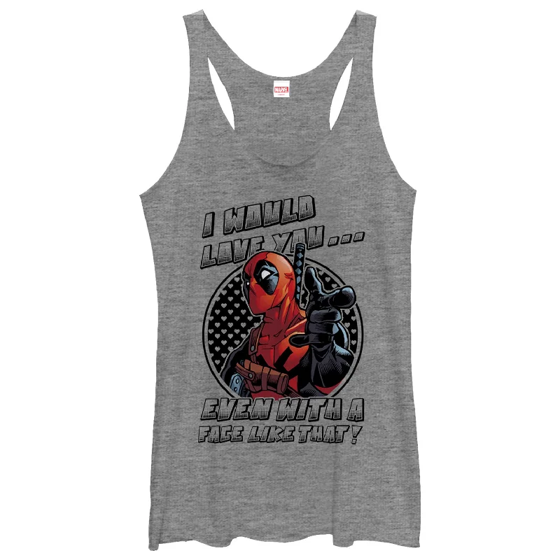 Women's Marvel Deadpool Love You With a Face Like That Racerback Tank Top cozy tank top