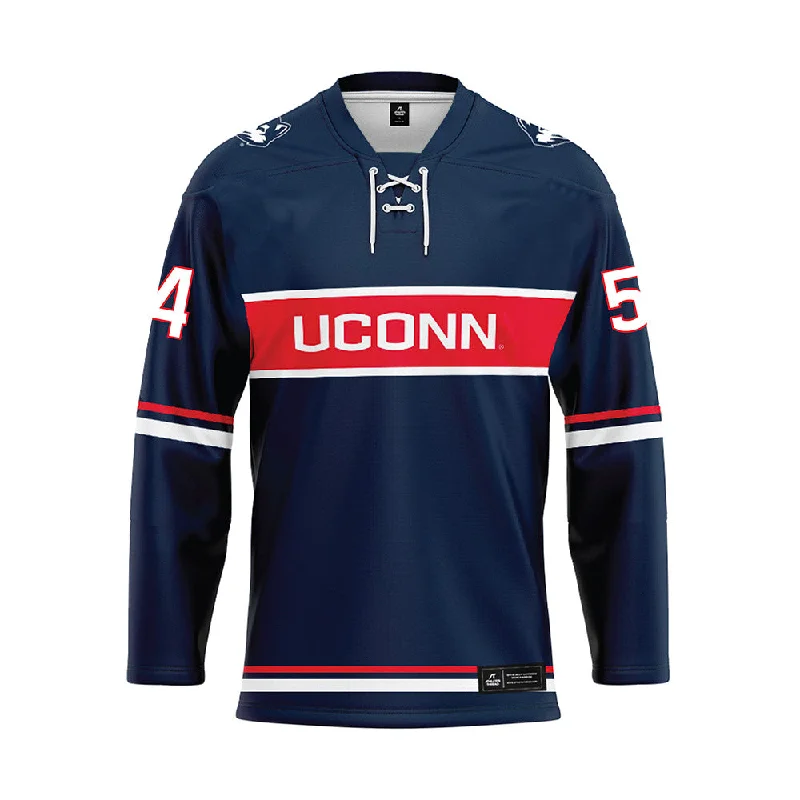 UConn - NCAA Women's Ice Hockey : Livvy Dewar - Navy Hockey Jersey High Neck Jersey Shirt UConn - NCAA Women's Ice Hockey : Livvy Dewar - Navy Hockey Jersey High Neck Jersey Shirt