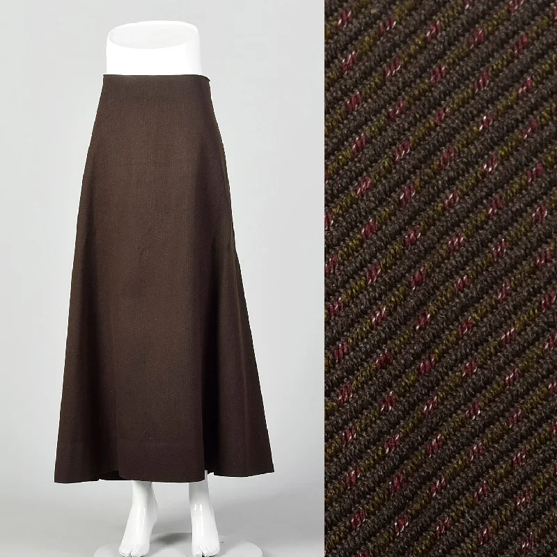 XXL 1910s Brown and Black Striped Skirt denim skirt casual