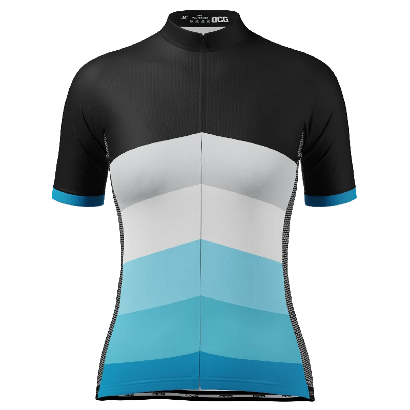 Women's Rise Up Short Sleeve Cycling Jersey Sky Blue Jersey Tee