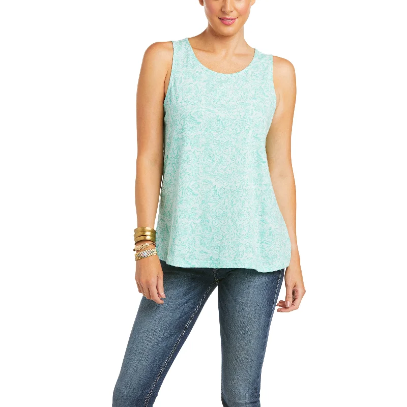 Women's Island Sleeveless Parasail Aqua Tank Top 10036159 yoga tank top