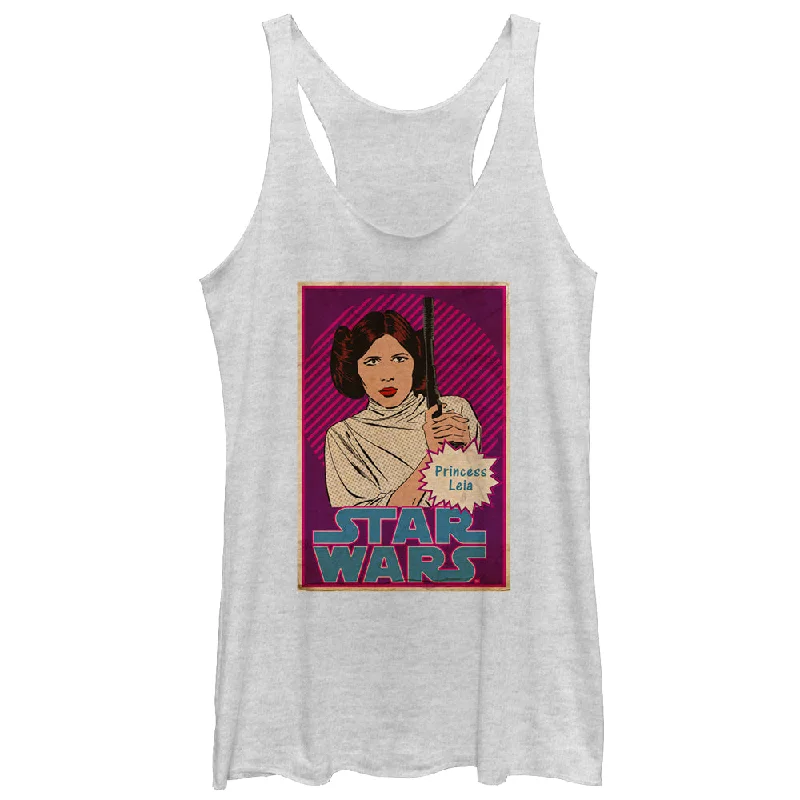 Women's Star Wars Princess Leia Trading Card Racerback Tank Top cropped tank top