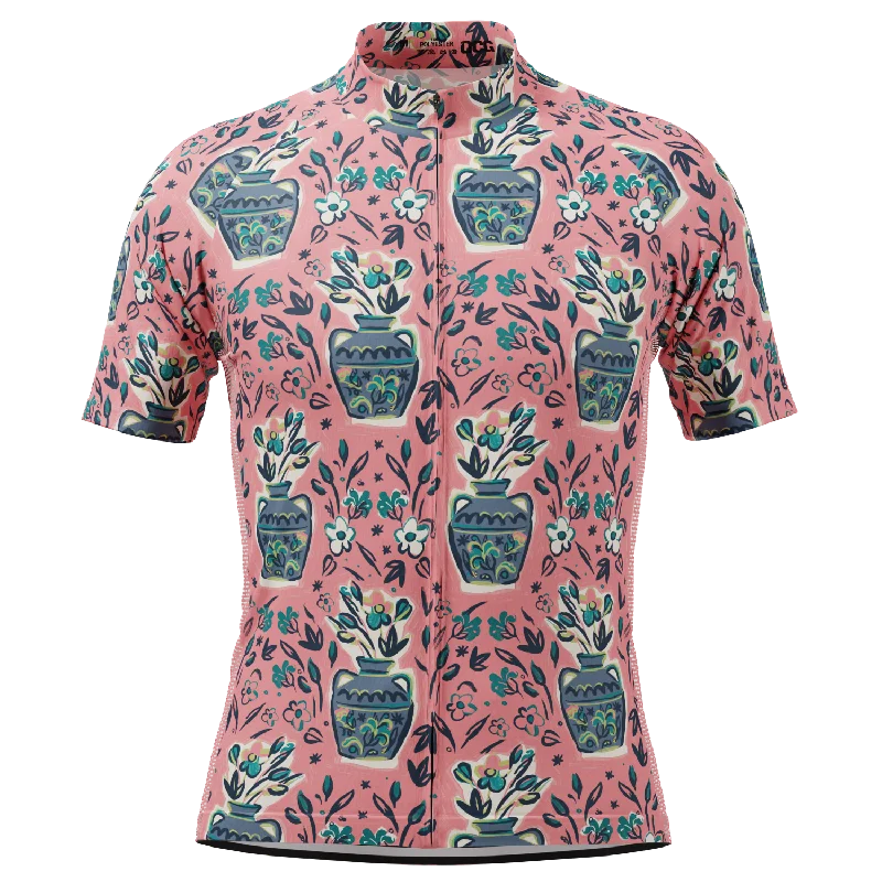 Men's Vases & Flowers Short Sleeve Cycling Jersey Short Sleeve Jersey Top