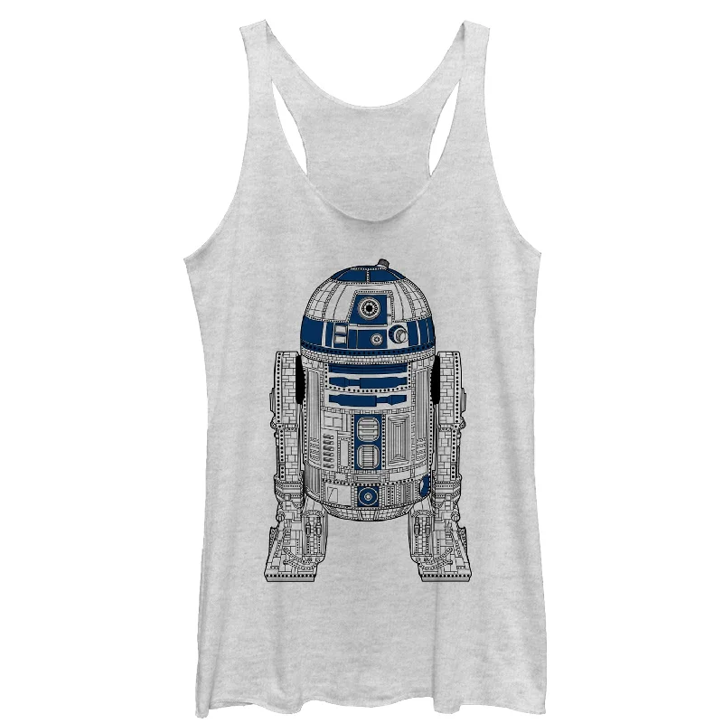 Women's Star Wars R2-D2 Detailed Droid Racerback Tank Top gym tank top