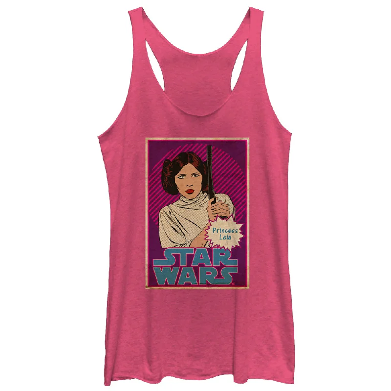 Women's Star Wars Princess Leia Trading Card Racerback Tank Top lace tank top