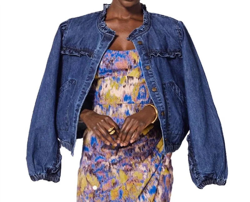 Paxton Jacket In Denim Fleece Jacket Down Jacket Parka
