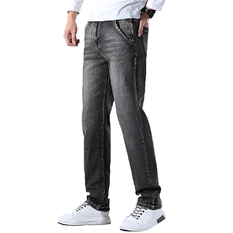 Fit Stretch Denim Pants Fashion Casual Slim Trousers Men Brand Trousers stylish modern
