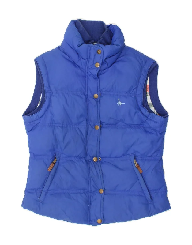 JACK WILLS Womens Padded Jacket UK 10 Small Blue Satin Jacket Silk Jacket Chiffon Jacket