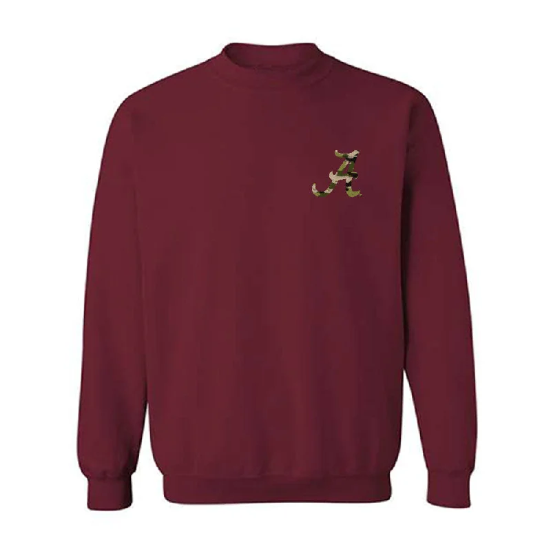 Alabama - NCAA Women's Rowing : Jayden Grisaffe - Tusk Camo Script A Crewneck Sweatshirt Hoodie with Monochrome Minimalist Simple