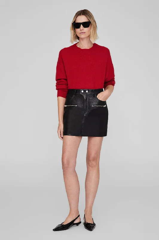 Steel Skirt - Black Leather lace skirt feminine