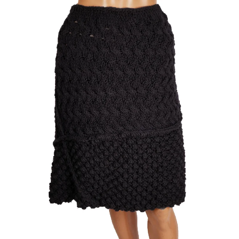Vintage Navy Blue Knit Skirt  Alberta Ferretti leather skirt sleek