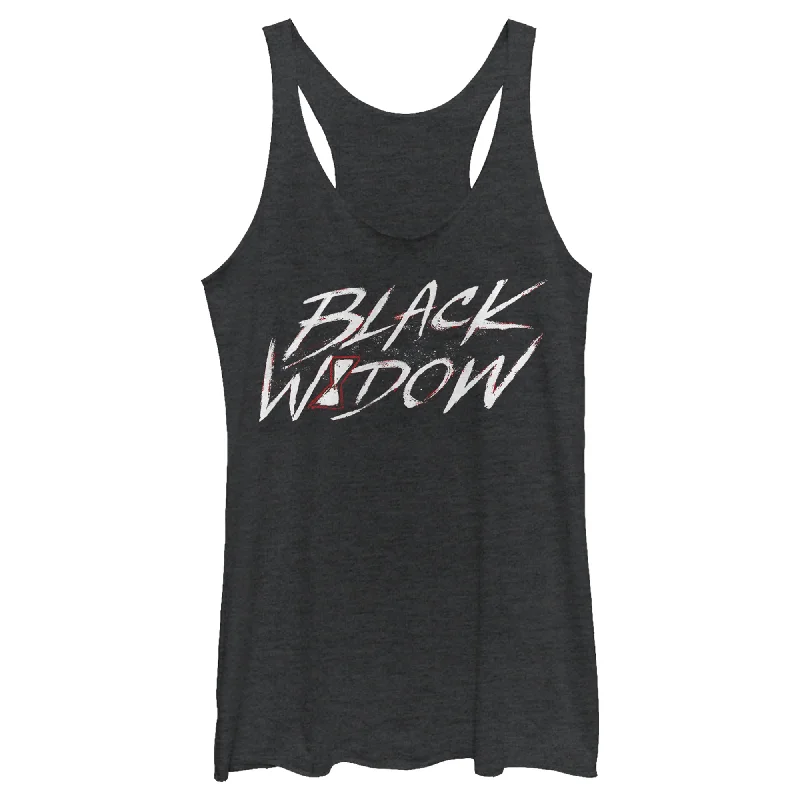 Women's Marvel Black Widow Chalk Logo Racerback Tank Top cotton tank top