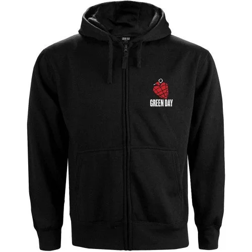 Green Day Womens/Ladies American Idiot Back Print Full Zip Hoodie Hoodie with Rhinestones Sparkly Elegant