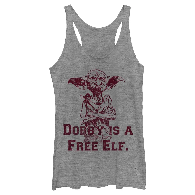 Women's Harry Potter Dobby is a Free Elf Racerback Tank Top sexy tank top
