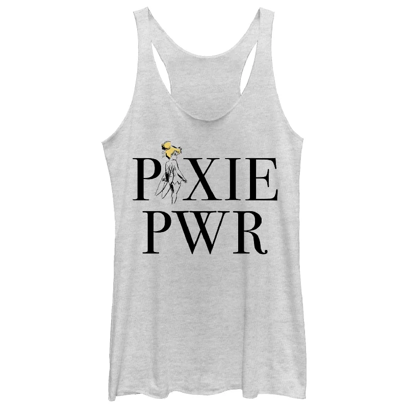 Women's Peter Pan Tinker Bell Pixie Power Racerback Tank Top ivory tank top