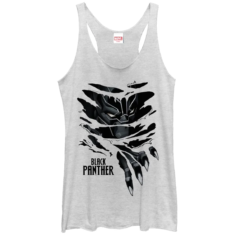 Women's Marvel Black Panther Claw Tear Racerback Tank Top soft pink tank