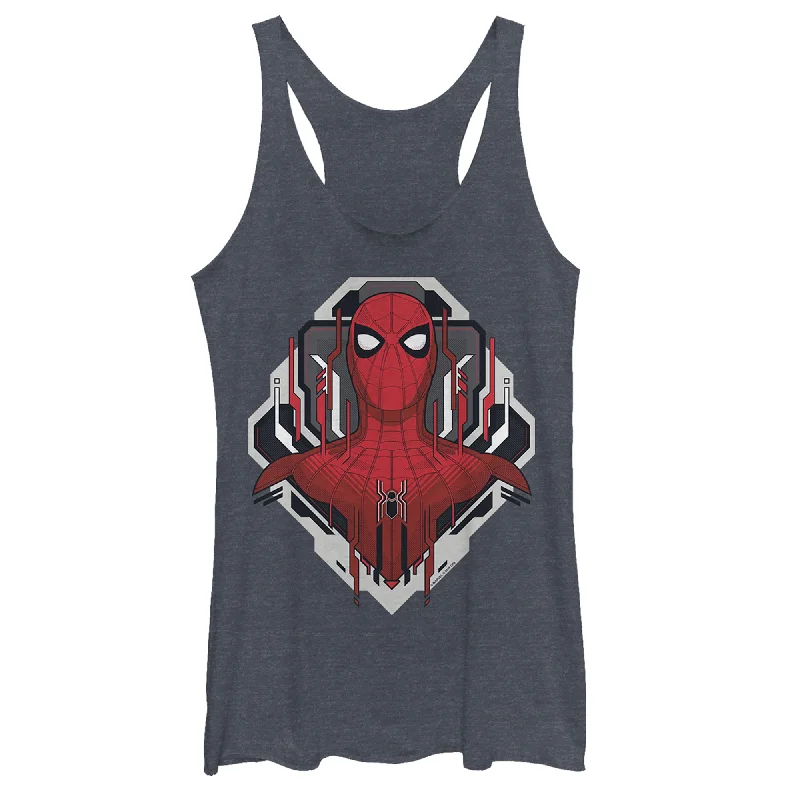 Women's Marvel Spider-Man: Far From Home Tech Emblem Racerback Tank Top trendy tank top