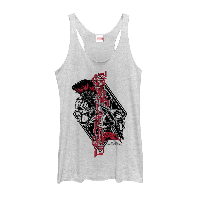 Women's Marvel Thor: Ragnarok Alien Text Racerback Tank Top sage tank top
