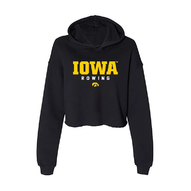 Iowa - NCAA Women's Rowing : Grace Moller - Women's Crop Fleece Hoodie Hoodie with Color Block Contrast Stylish