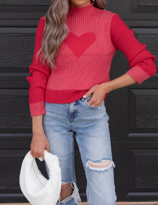 LOVER Heart Print Sweater | S-XL Casual Formal Business
