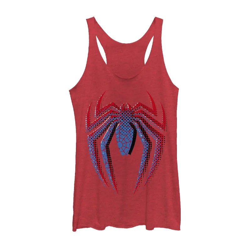 Women's Marvel Spider-Man Dot Logo Racerback Tank Top turquoise tank top