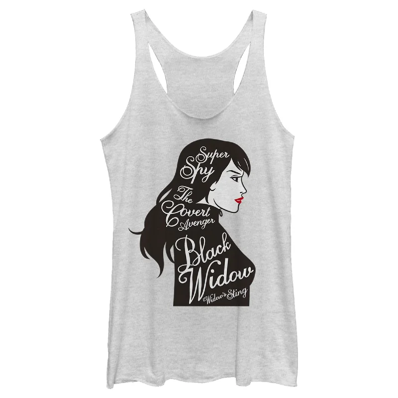 Women's Marvel Black Widow Vintage Portrait Racerback Tank Top tie dye tank