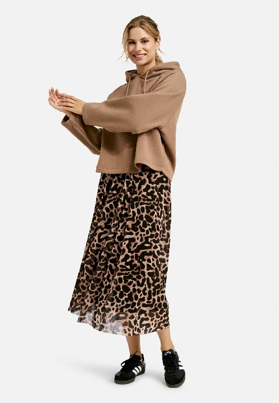 S&S Leopard Print Mesh skirt belted skirt waist