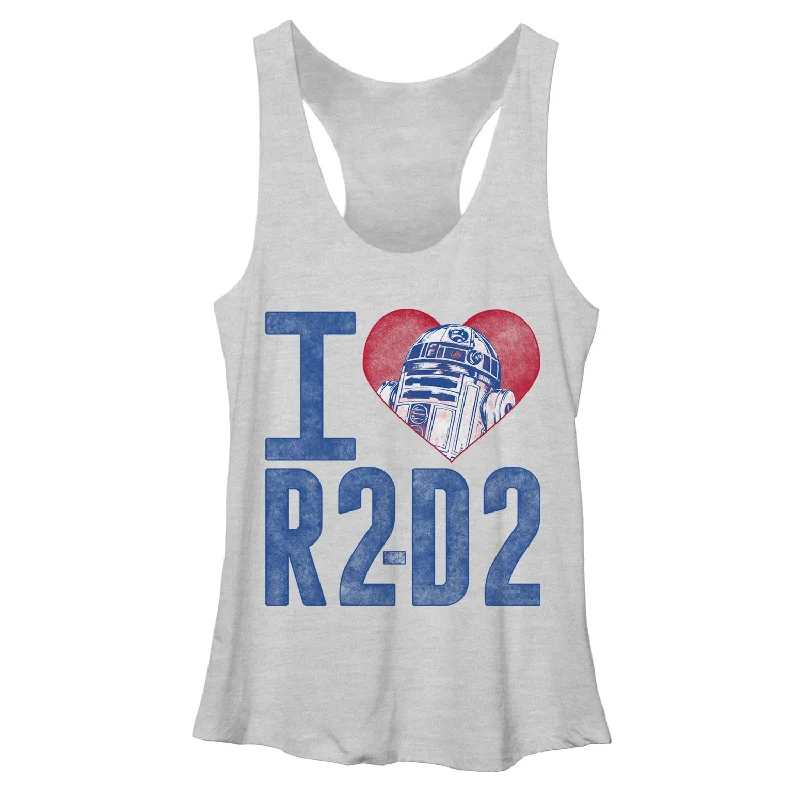 Women's Star Wars I Love R2-D2 Racerback Tank Top striped tank top